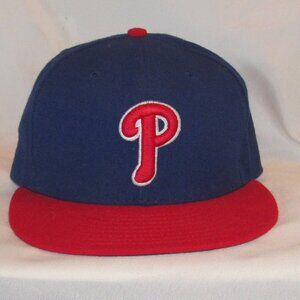 Phillies Blue and Red New Era 59Fifty Baseball Cap Size 7 5/8 New Without Tags
